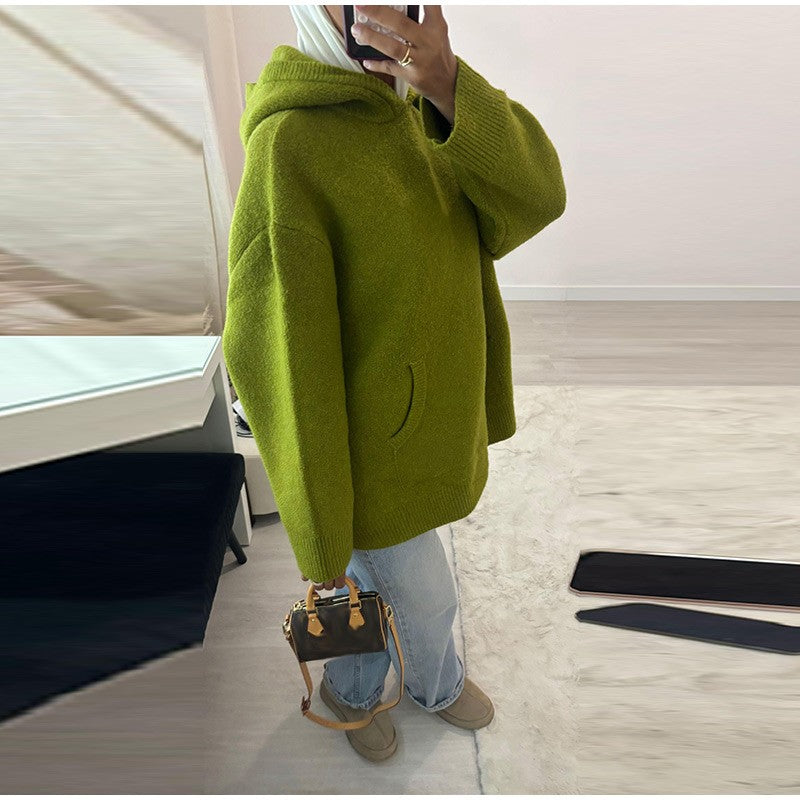 Aria Hooded Knit Pullover Sweater