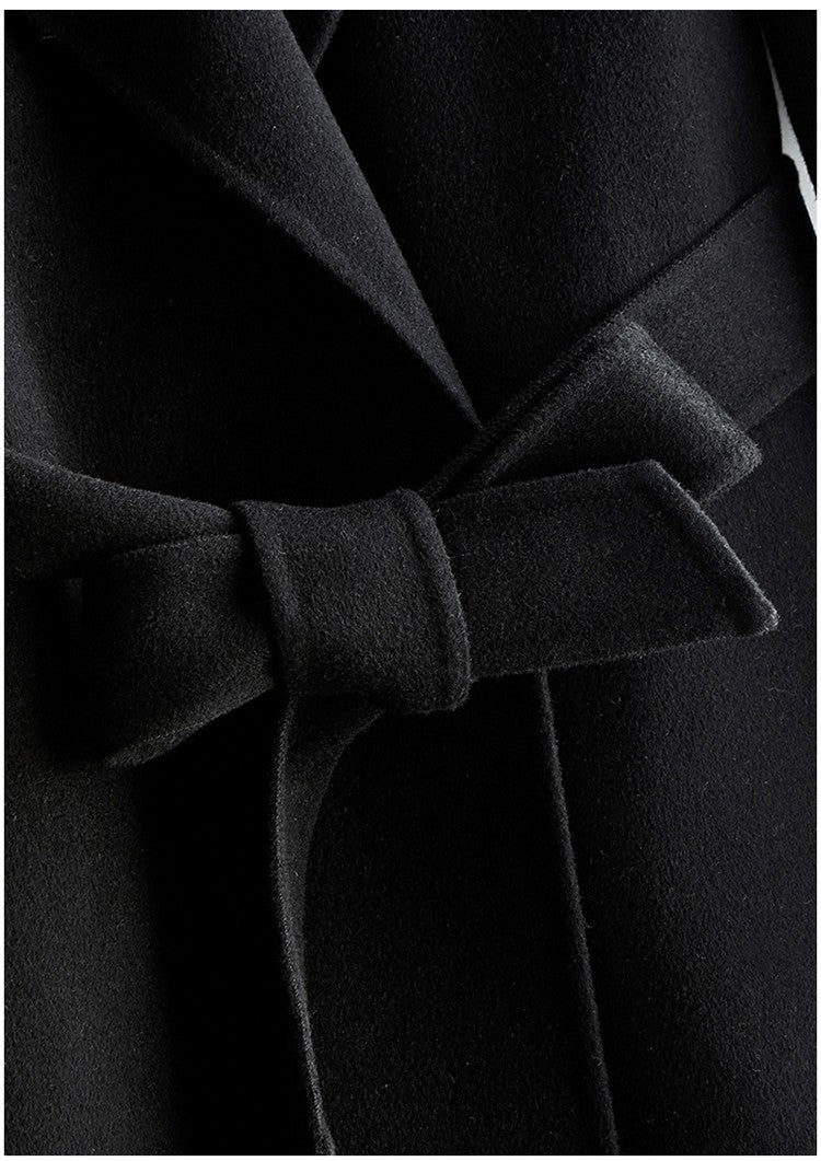 Casaco Feminino CAIXINGLE de Lã 100% com Cinto, Elegante e Moderno, em Lã e Caxemira, Estilo Aberto