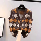 Harper Vintage Argyle Knit Vest