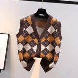 Harper Vintage Argyle Knit Vest