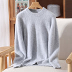 Outono e inverno novo suéter de caxemira de vison feminino curto grosso semi-gola alta camisa de fundo cor sólida simples topo