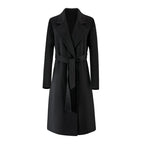 Casaco Feminino CAIXINGLE de Lã 100% com Cinto, Elegante e Moderno, em Lã e Caxemira, Estilo Aberto