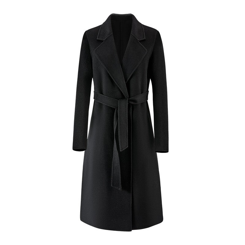 Casaco Feminino CAIXINGLE de Lã 100% com Cinto, Elegante e Moderno, em Lã e Caxemira, Estilo Aberto