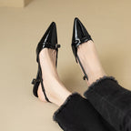 Colette Wine Patent Slingback Pumps