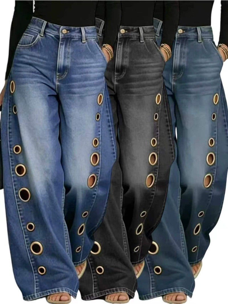 Nova Cutout Wide-Leg Jeans