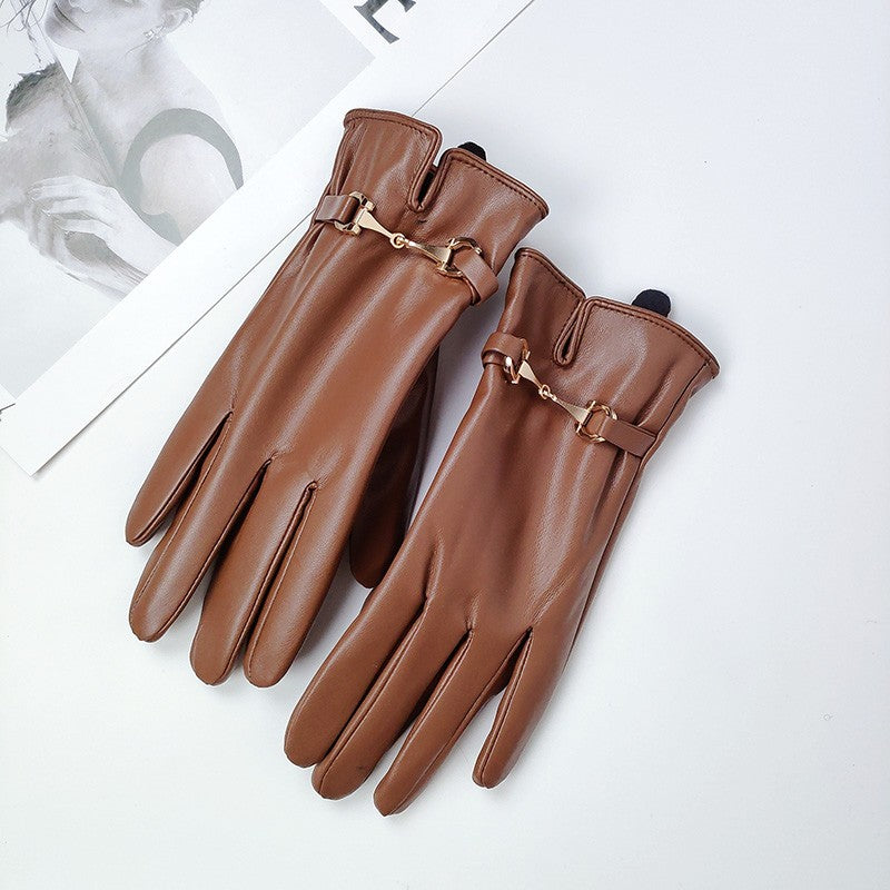 Camille Chain-Detail Touchscreen Gloves