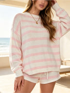 Sloane Striped Knit Shorts Set