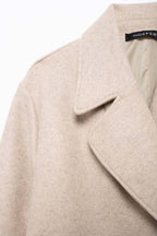 Hh feminino inverno casual mistura de lã entalhado lapela gola casaco chique trespassado trench coats oversized feminino jaquetas longas