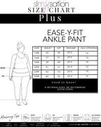Plus Size Black Elastic Waist Ankle Pants