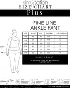 Plus Size Solid Fine Line Twill Ankle Pant - Black