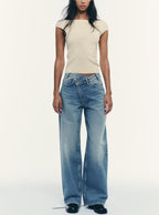 Ivy High-Waisted Double-Button Jeans