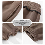 Calças de Moletom Grossas com Forro de Lã, Caimento Solto, Femininas, Casuais, Quentes para Outono/Inverno, Estilo Esportivo ...