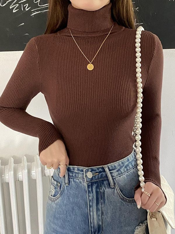 Suéter Feminino Heliar de Gola Alta para Outono, Pulôveres de Tricô Macios, Jumpers de Cashmere, Suéteres Básicos Macios para Mulheres, Outono Inverno 2026