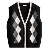 Margot Plaid V-Neck Knit Vest
