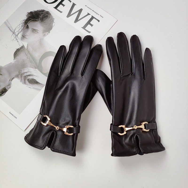 Camille Chain-Detail Touchscreen Gloves
