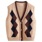 Margot Plaid V-Neck Knit Vest