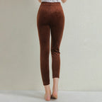Calças casuais grossas de pelúcia mulheres veludo calças quentes outono inverno leggings cintura alta harem calças femininas