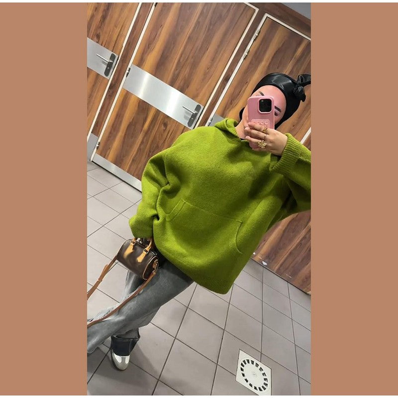 Aria Hooded Knit Pullover Sweater