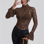 Anfilia Lace Turtleneck Blouse
