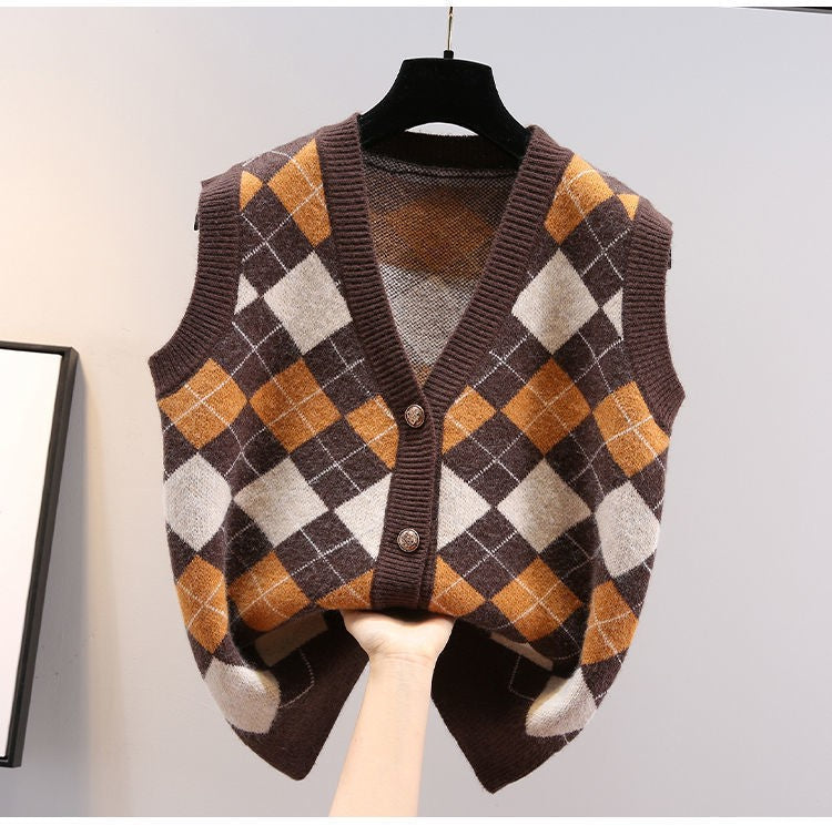 Harper Vintage Argyle Knit Vest