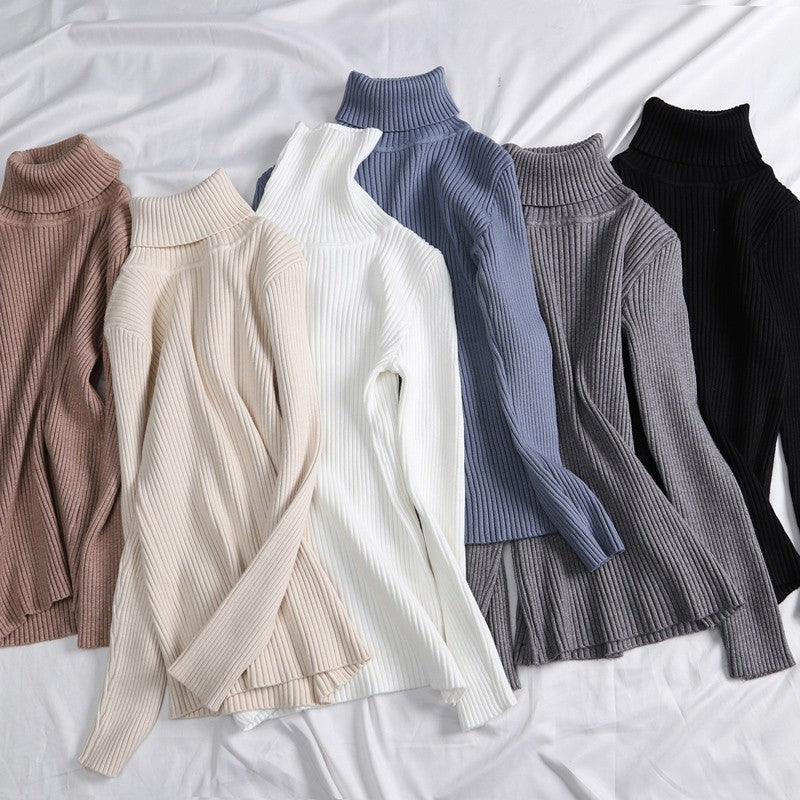 Suéter Feminino Heliar de Gola Alta para Outono, Pulôveres de Tricô Macios, Jumpers de Cashmere, Suéteres Básicos Macios para Mulheres, Outono Inverno 2026