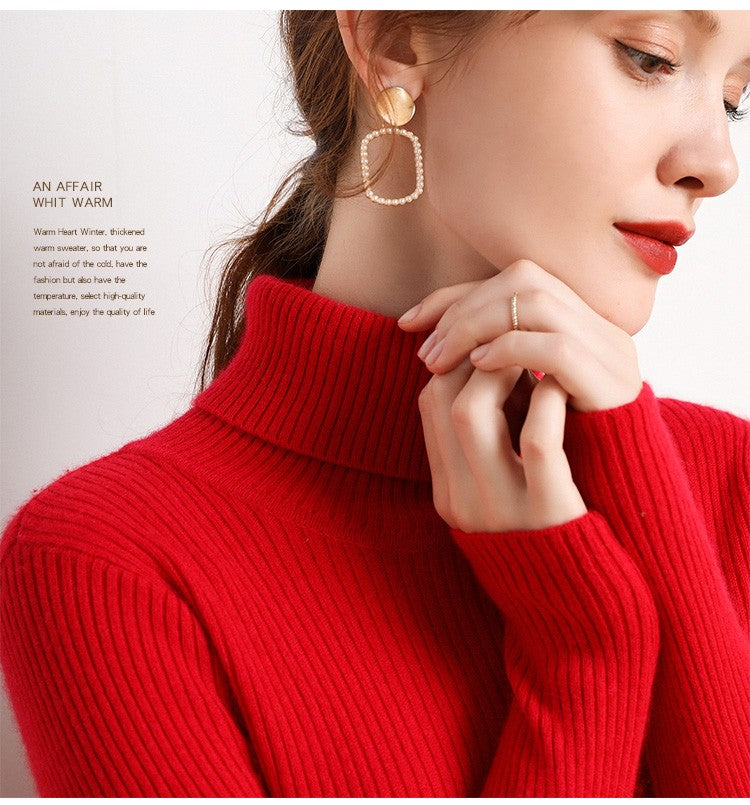 Suéter Feminino Heliar de Gola Alta para Outono, Pulôveres de Tricô Macios, Jumpers de Cashmere, Suéteres Básicos Macios para Mulheres, Outono Inverno 2026