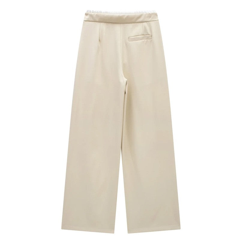 Hxao Pleated Wide-Leg Lace-Up Trousers