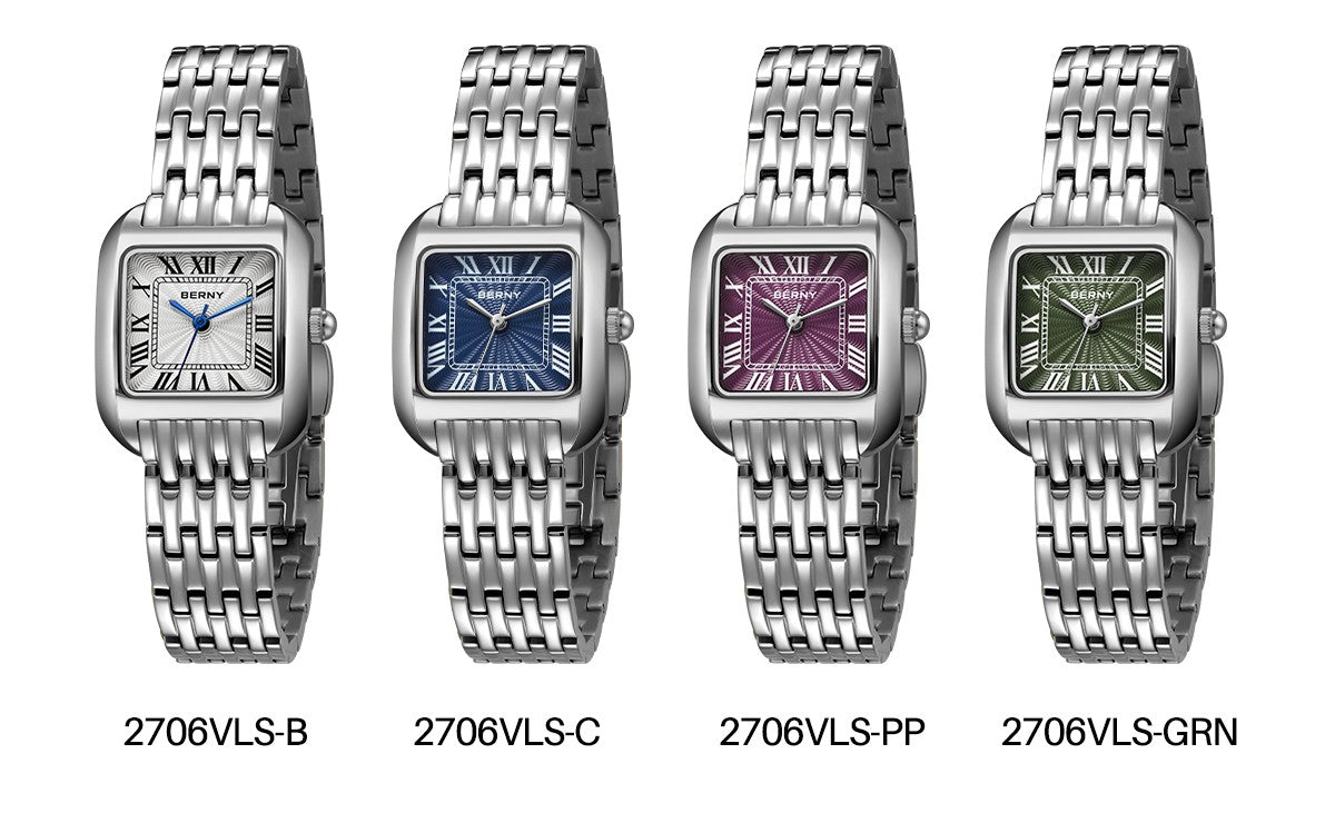 BERNY Square Stainless Steel Quartz Watch