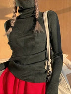 Suéter Feminino Heliar de Gola Alta para Outono, Pulôveres de Tricô Macios, Jumpers de Cashmere, Suéteres Básicos Macios para Mulheres, Outono Inverno 2026