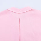 Camisa de Manga Larga HipSeam para Mulheres, Primavera, Com Barra Assimétrica e Botões, Camisas Simples com Gola Johnny