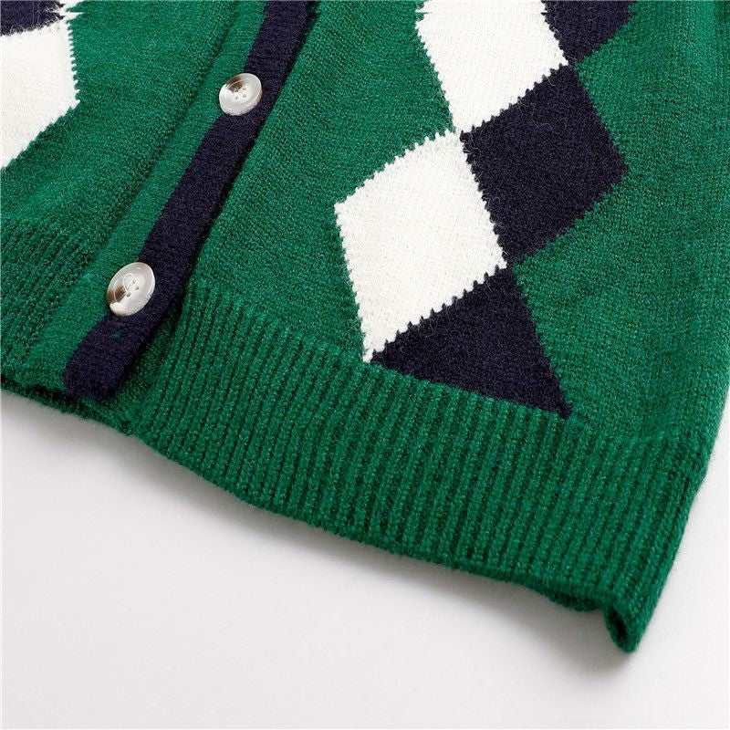 Margot Plaid V-Neck Knit Vest