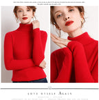 Suéter Feminino Heliar de Gola Alta para Outono, Pulôveres de Tricô Macios, Jumpers de Cashmere, Suéteres Básicos Macios para Mulheres, Outono Inverno 2026