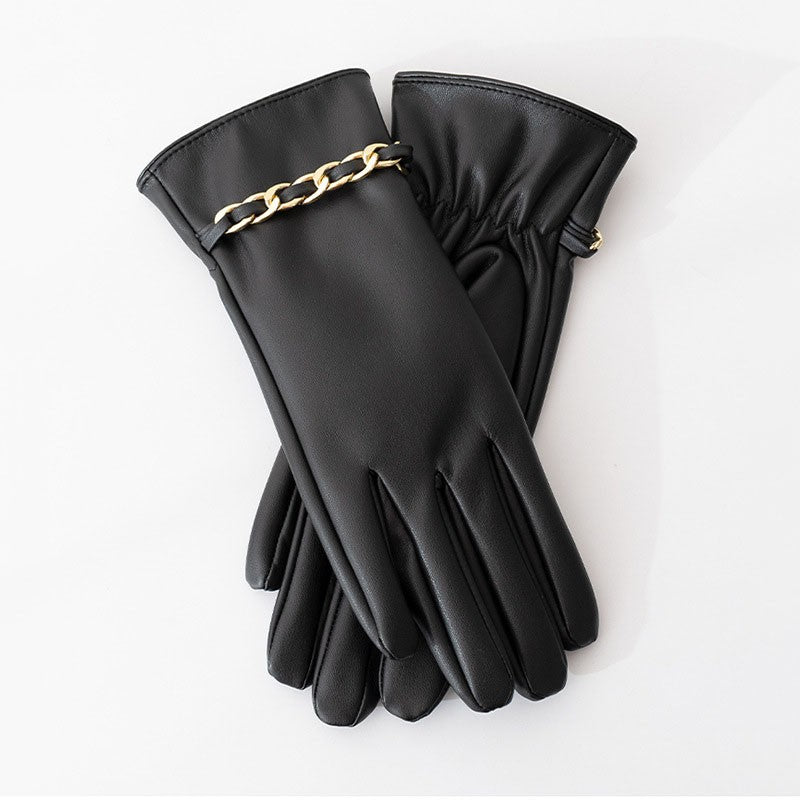 Camille Chain-Detail Touchscreen Gloves