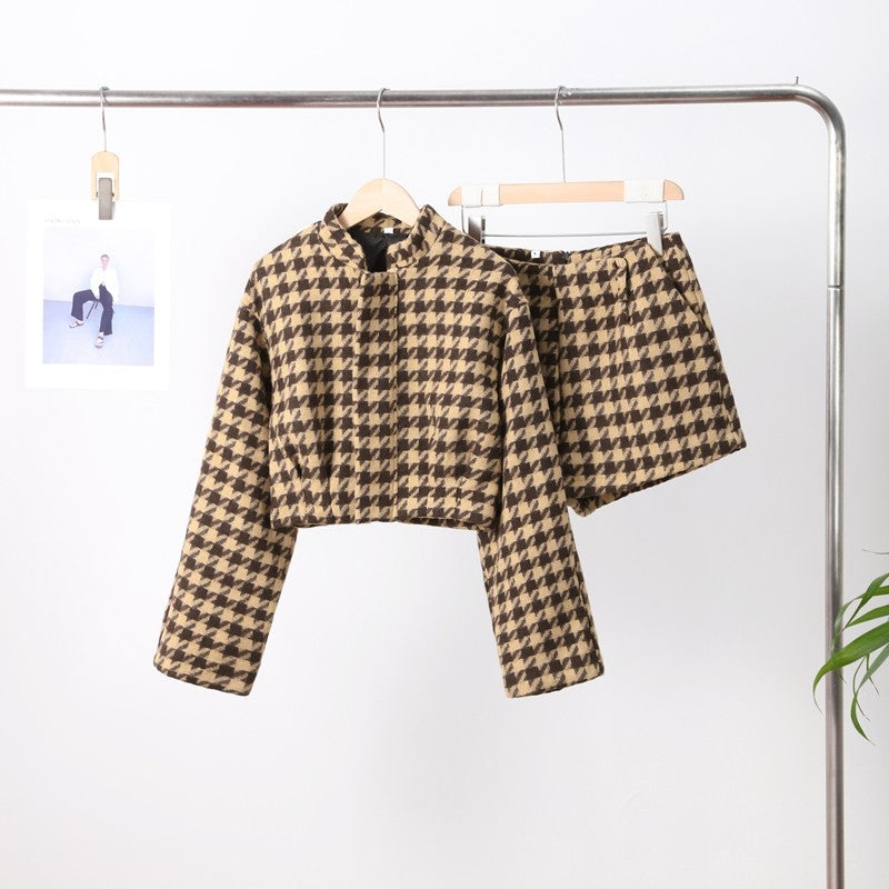 Georgia Plaid Zip Jacket & High-Waist Shorts Set