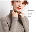 Suéter Feminino Heliar de Gola Alta para Outono, Pulôveres de Tricô Macios, Jumpers de Cashmere, Suéteres Básicos Macios para Mulheres, Outono Inverno 2026