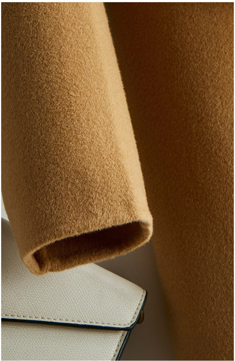 Casaco Feminino CAIXINGLE de Lã 100% com Cinto, Elegante e Moderno, em Lã e Caxemira, Estilo Aberto