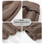 Calças Esportivas Femininas de Fleece Dupla Face Engrossadas para Inverno, Uso Externo, Quentes, Forradas com Orlon, Estilo C...