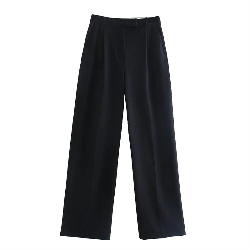 Maya High-Rise Wide-Leg Office Trousers