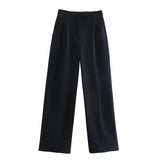 Maya High-Rise Wide-Leg Office Trousers