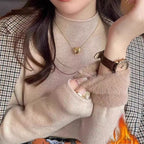Branco de malha velo forrado meia gola alta camisola moda feminina outono inverno interior usar base camisa integrada velo topo