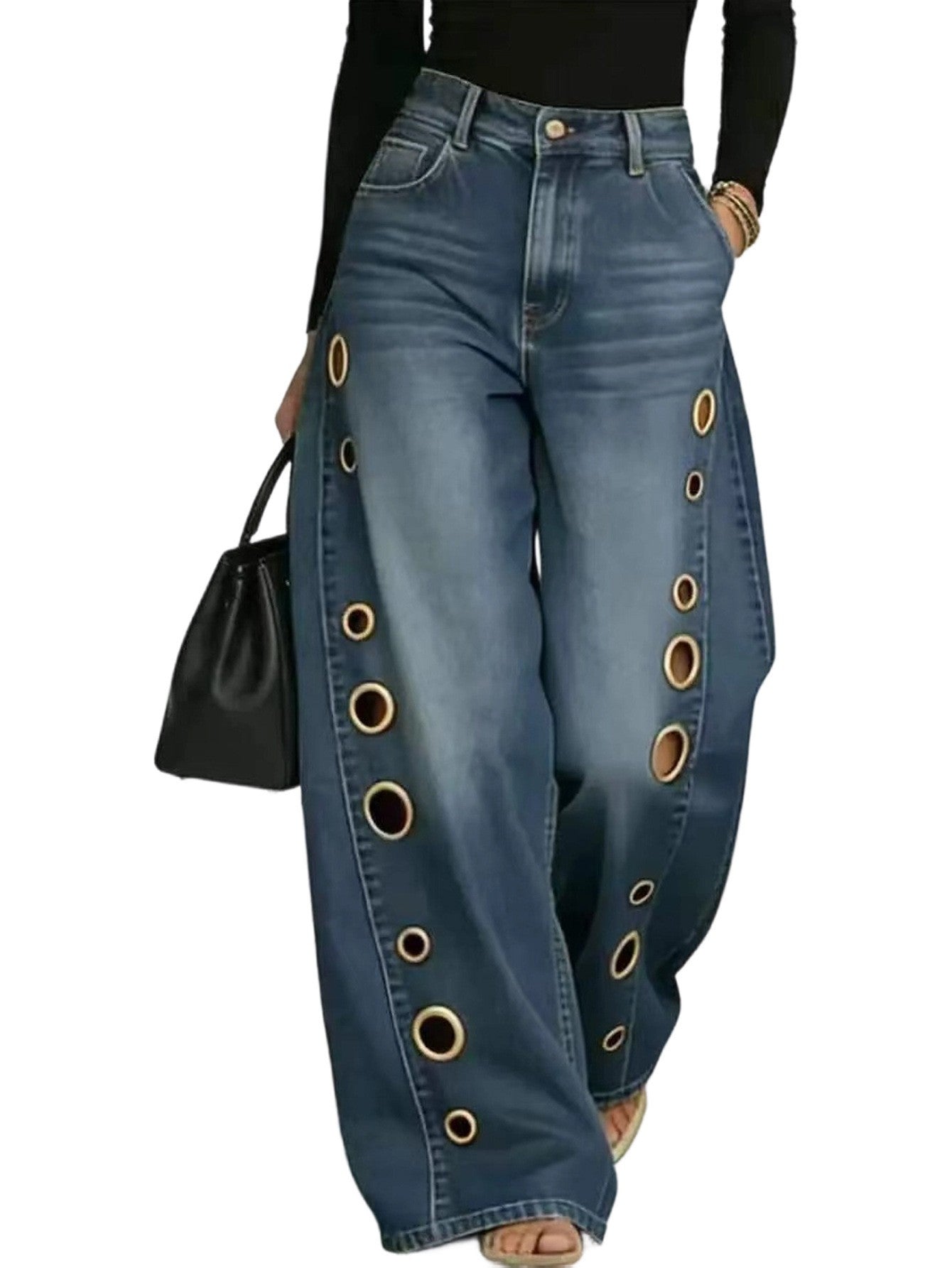 Nova Cutout Wide-Leg Jeans