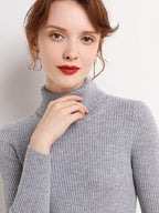 Suéter Feminino Heliar de Gola Alta para Outono, Pulôveres de Tricô Macios, Jumpers de Cashmere, Suéteres Básicos Macios para Mulheres, Outono Inverno 2026