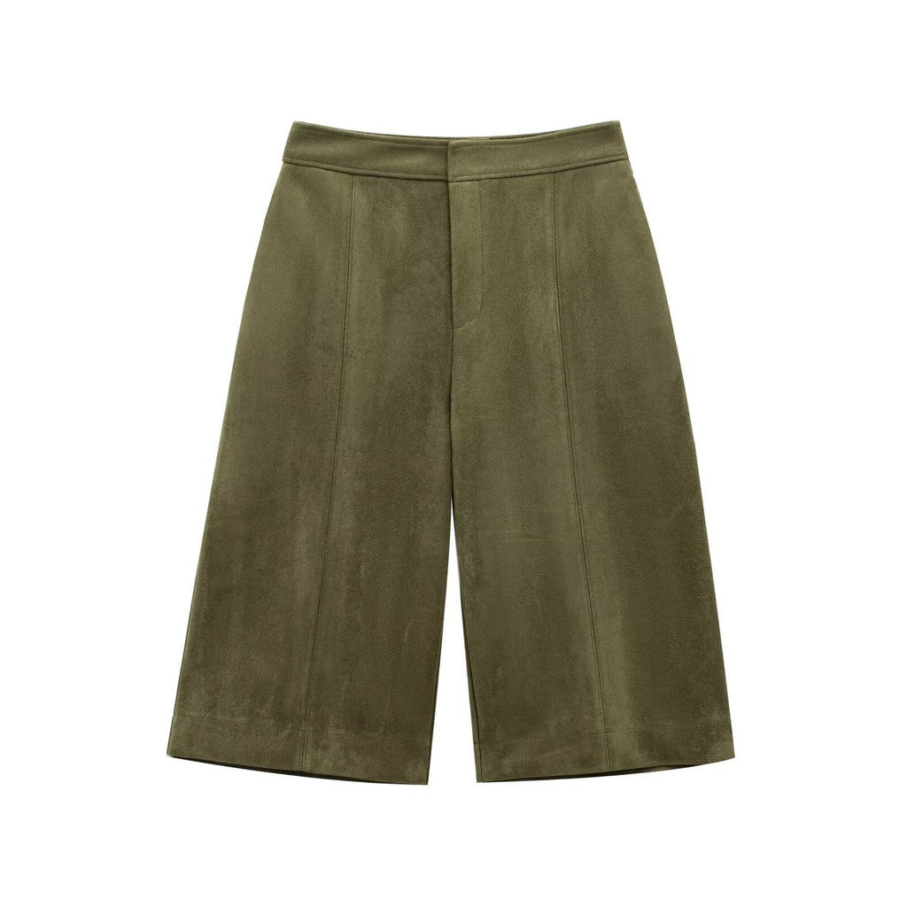 Marielle Faux-Suede Jacket & Bermuda Shorts Set