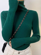 Suéter Feminino Heliar de Gola Alta para Outono, Pulôveres de Tricô Macios, Jumpers de Cashmere, Suéteres Básicos Macios para Mulheres, Outono Inverno 2026