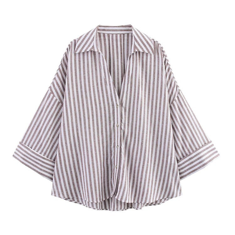 Camisa de Manga Larga HipSeam para Mulheres, Primavera, Com Barra Assimétrica e Botões, Camisas Simples com Gola Johnny