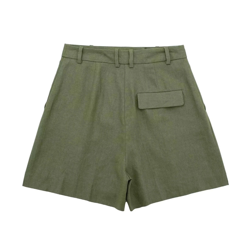 Piper Slim V-Neck Vest & Pleated Shorts Set