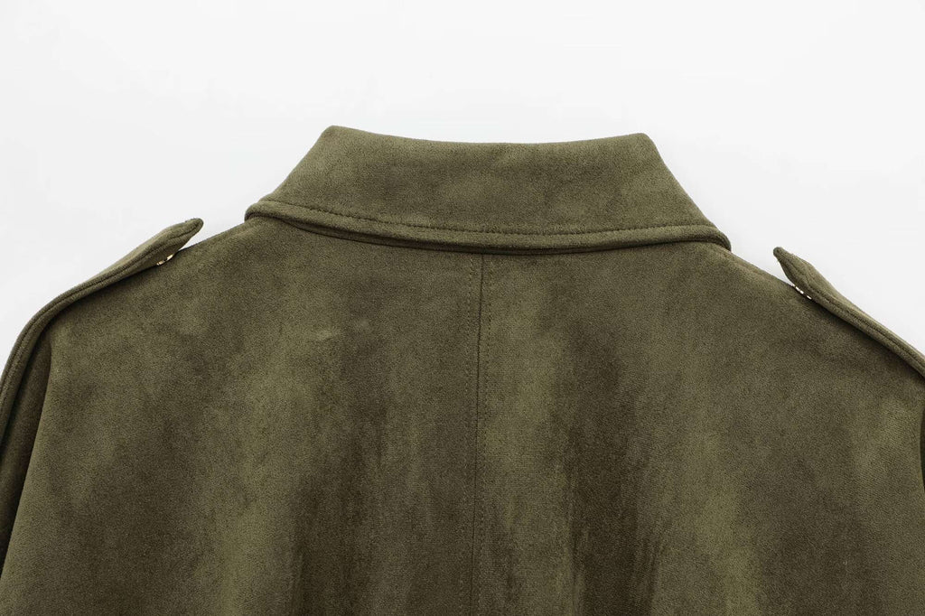 Marielle Faux-Suede Jacket & Bermuda Shorts Set