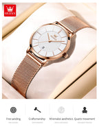 OLEVS Celeste Rose Gold Watch Gift Set