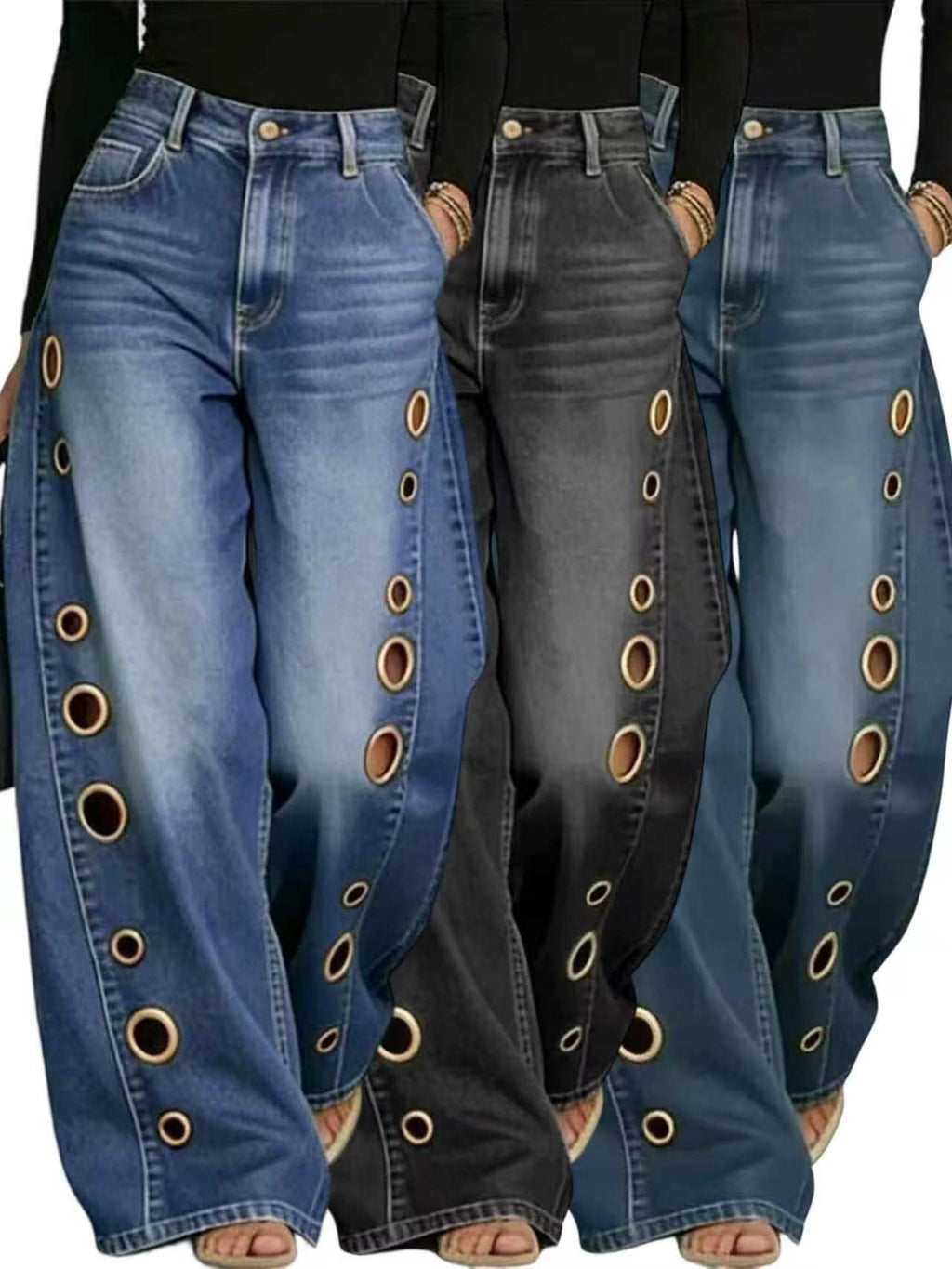 Nova Cutout Wide-Leg Jeans