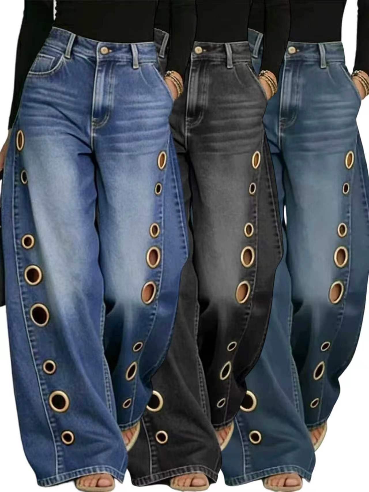 Nova Cutout Wide-Leg Jeans